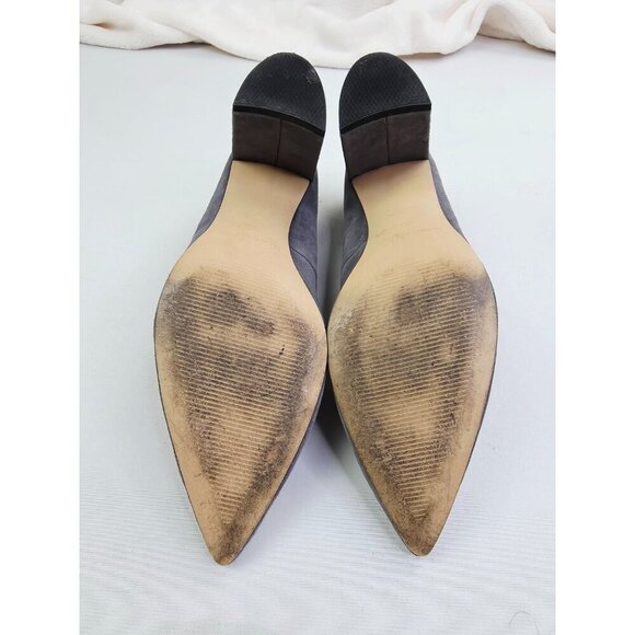 Marc Fisher Size 9M Womens Gray Leather Suede Caitlin Slip On Pointed Toe Shoes - Picture 13 of 14